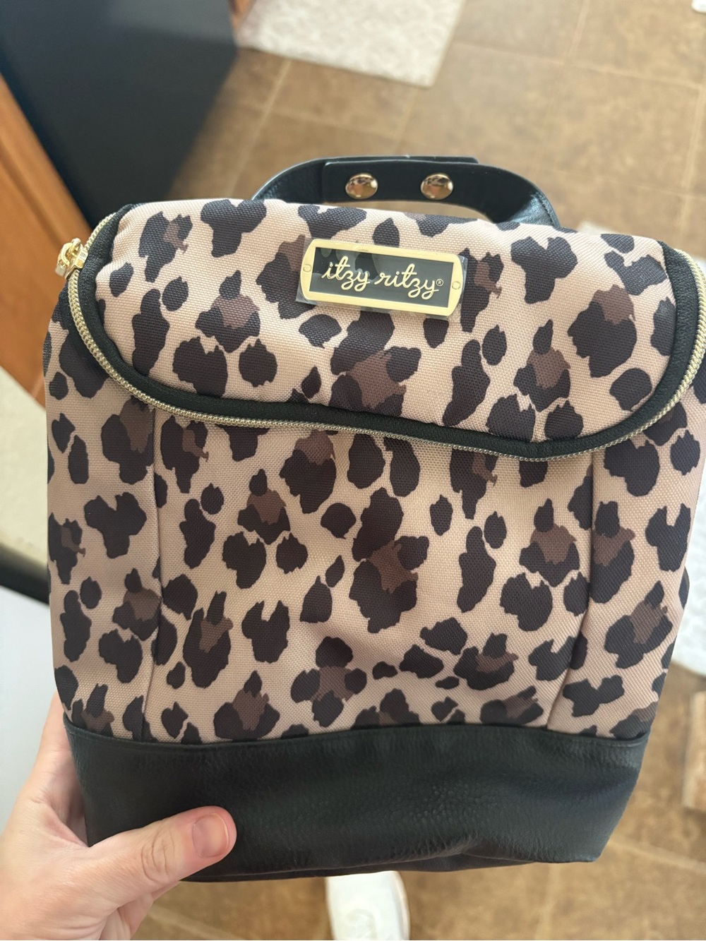 itzy ritzy Leopard Print Bag - Brown/Black
